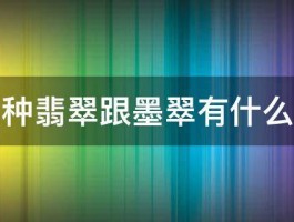 乌鸡种翡翠跟墨翠有什么区别 