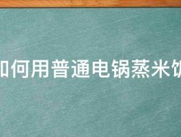 如何用普通电锅蒸米饭 