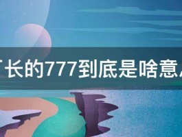 厂长的777到底是啥意思 