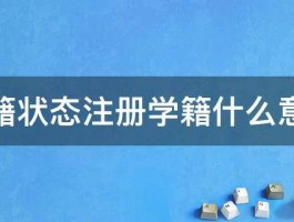 学籍状态注册学籍什么意思 