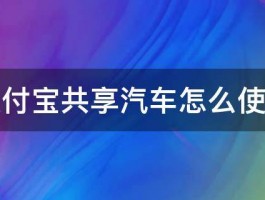 支付宝共享汽车怎么使用 