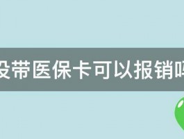 没带医保卡可以报销吗 