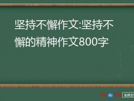 坚持不懈作文:坚持不懈的精神作文800字