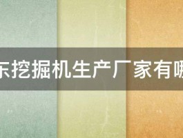 山东挖掘机生产厂家有哪些 