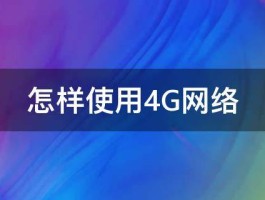 怎样使用4G网络 