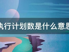 执行计划数是什么意思 