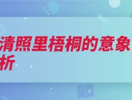 李清照里梧桐的意象分析（梧桐词人凄凉急风）