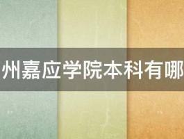 广东梅州嘉应学院本科有哪些专业 