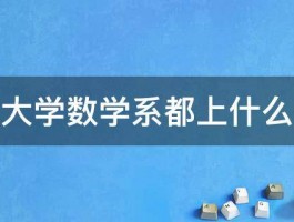 国内大学数学系都上什么课程 