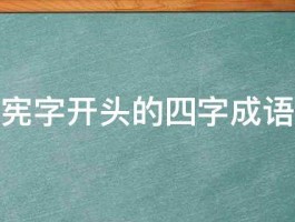 宪字开头的四字成语 