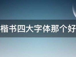 楷书四大字体那个好 