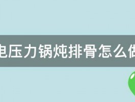 电压力锅炖排骨怎么做 