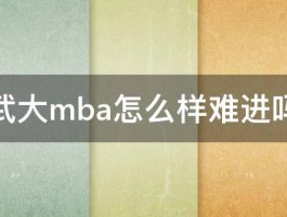 武大mba怎么样难进吗 