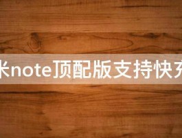 小米note顶配版支持快充吗 