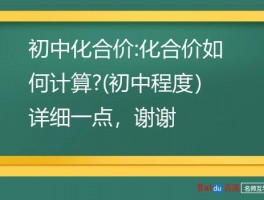 初中化合价:化合价如何计算?(初中程度）详细一点，谢谢