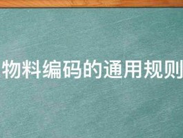 谁知道物料编码的通用规则跪求了 