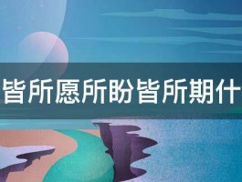 愿所求皆所愿所盼皆所期什么意思 