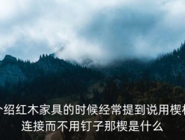 楔钉榫，介绍红木家具的时候经常提到说用楔相连接而不用钉子那楔是什么 