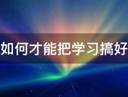 如何才能把学习搞好 