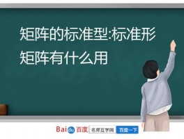 矩阵的标准型:标准形矩阵有什么用