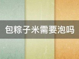 包粽子米需要泡吗 