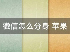 微信怎么分身 苹果 