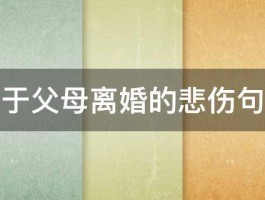 关于父母离婚的悲伤句子 