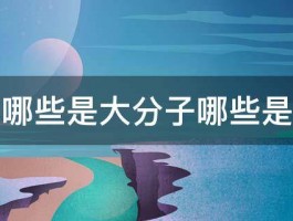 生物中哪些是大分子哪些是小分子 