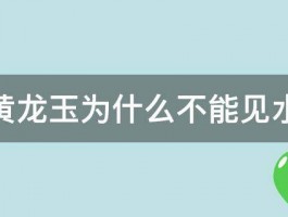 黄龙玉为什么不能见水 