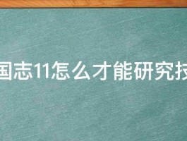 三国志11怎么才能研究技巧 