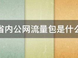 省内公网流量包是什么 