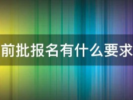 提前批报名有什么要求吗 